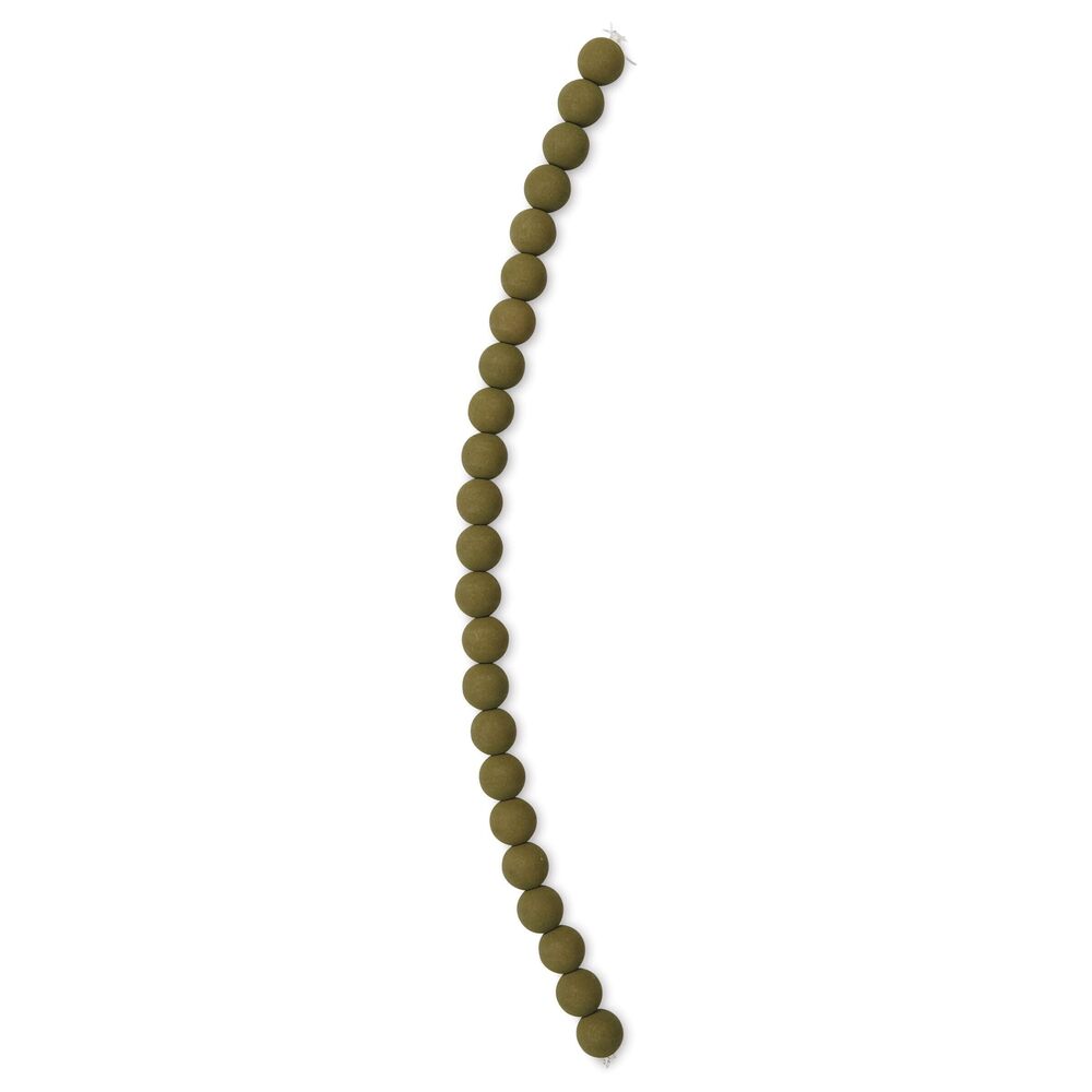 7931 Czech Glass Beads Strand 8mm White Alabaster Velvet Khaki, 69pcs
